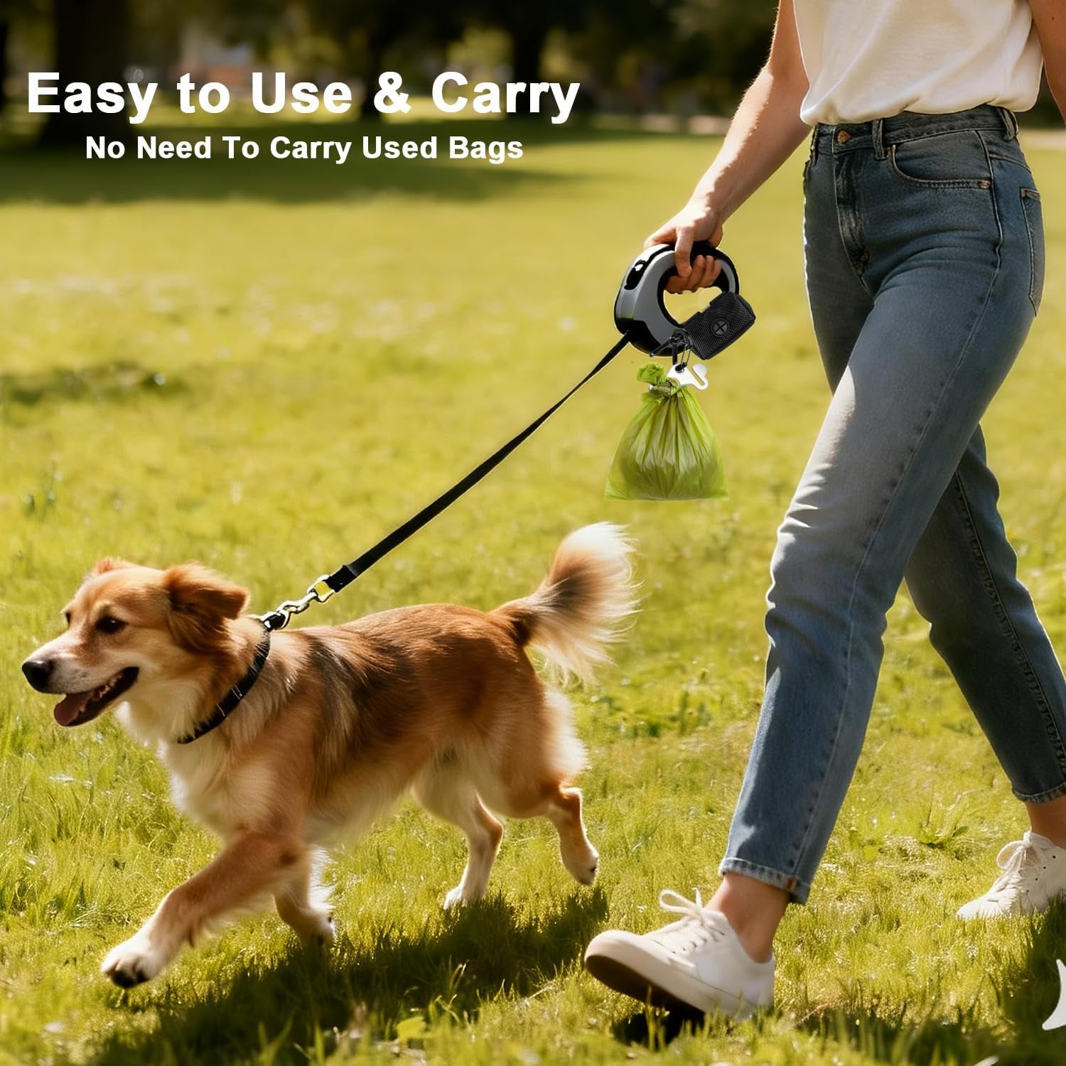 2 Pack Dog Poop Bag Holder for Leash Attachment - Waste Bag Dispenser for Leash - Fits Any Dog Leash - Portable Set with 1 Hand Free Holder Metal Carrier - Black&Purple